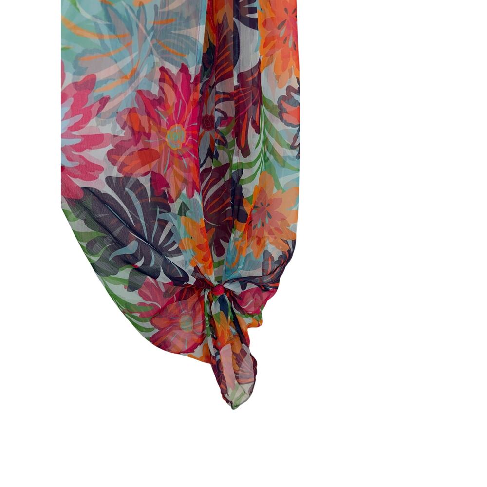 Ramy Brook Lancaster Floral Wide Leg Slit Pants Tassel Tie Size Medium - Picture 8 of 13
